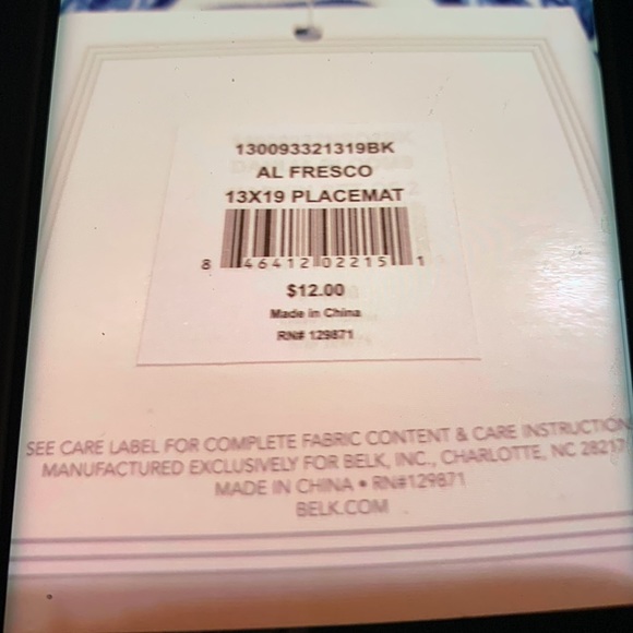 5 Placemats Brand New with Labels. Modern Southern Home Al Fresco Blue & White. - Picture 3 of 14